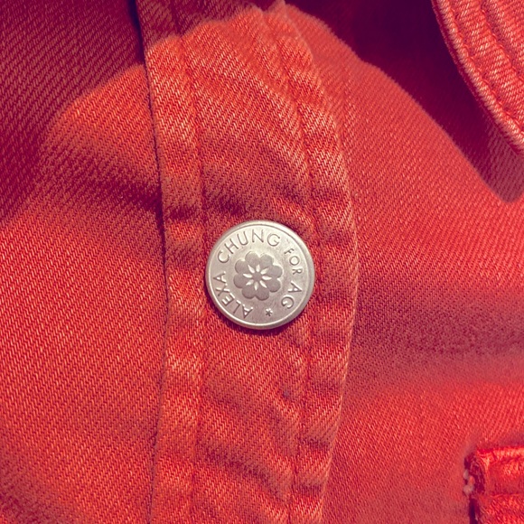 Alexa Chung for AG Adriano Goldschmied Snap Front Red Denim Shirt Dress XS - Picture 5 of 7